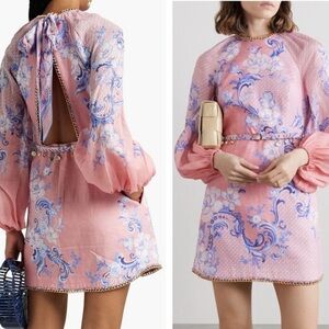 Zimmermann pink and periwinkle printed dress